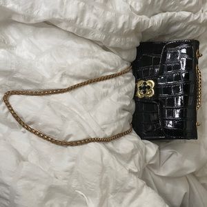cute gold and black shoulder purse